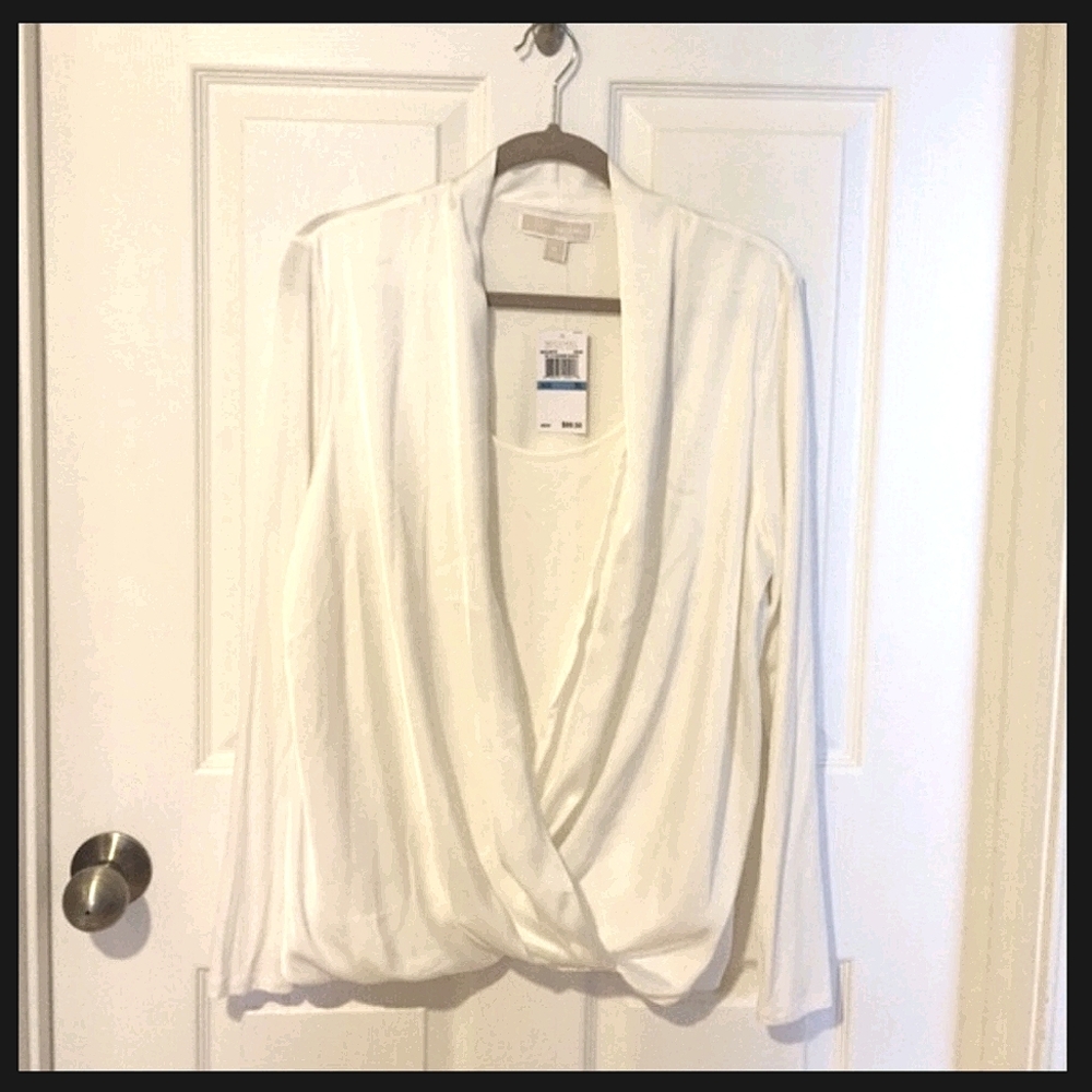 MICHAEL KOR cream blouse